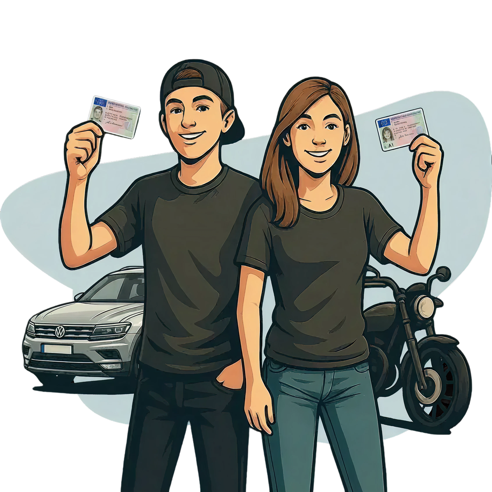 Fahrschule Schuldt - Fahrschüler mit Führerscheinen